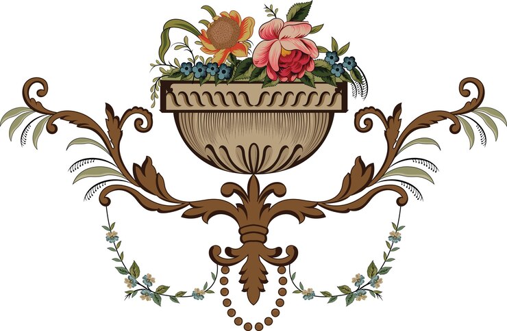 वेक्टर digital nature look floral pattern flower and background branch of flower vector