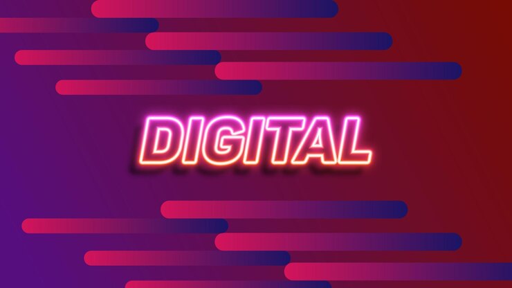 Vector 디지털 네온 텍스트 효과