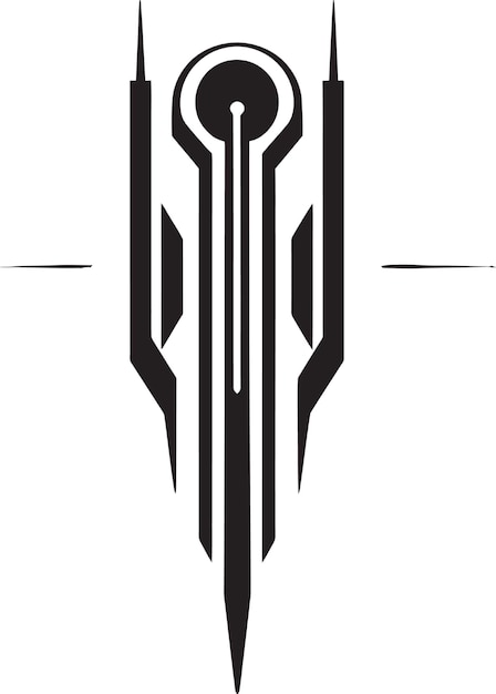 Vector digital nexus sleek emblem illustrating cybernetic harmony binary harmony elegant cybernetic design