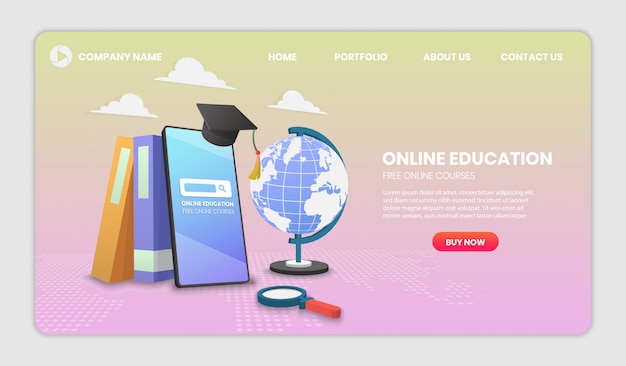 Digital online education application learning.modern vector illustration concepts for website and mobile website.