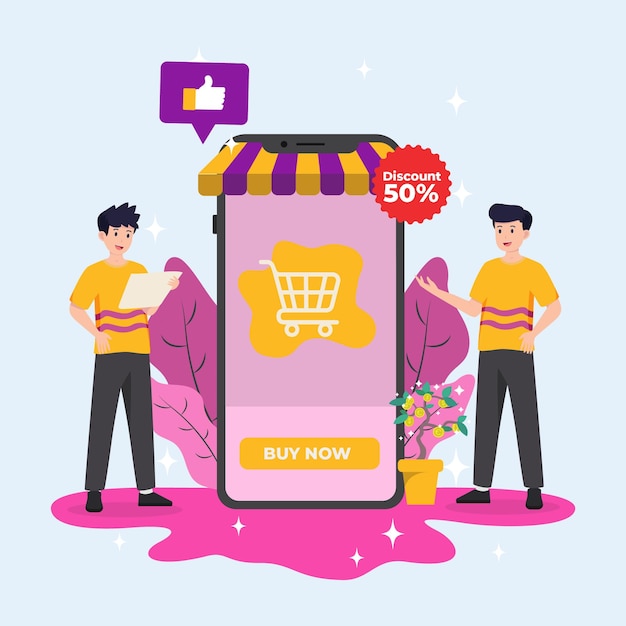 Digital Online Shop on Mobile Phone