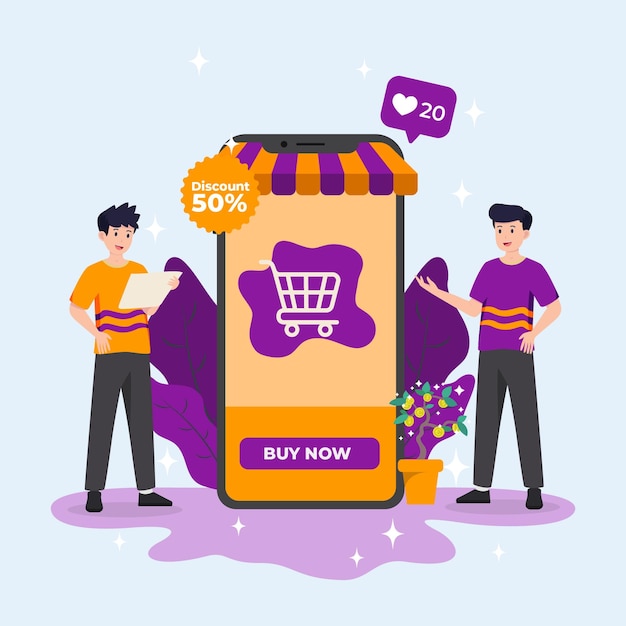 Digital Online Shop on Mobile Phone