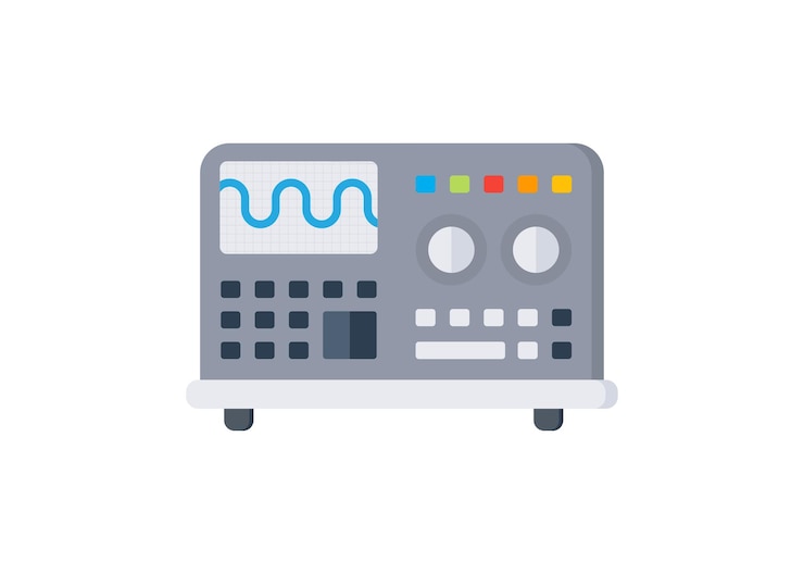 Vector digital oscilloscope icon vector stock illustration
