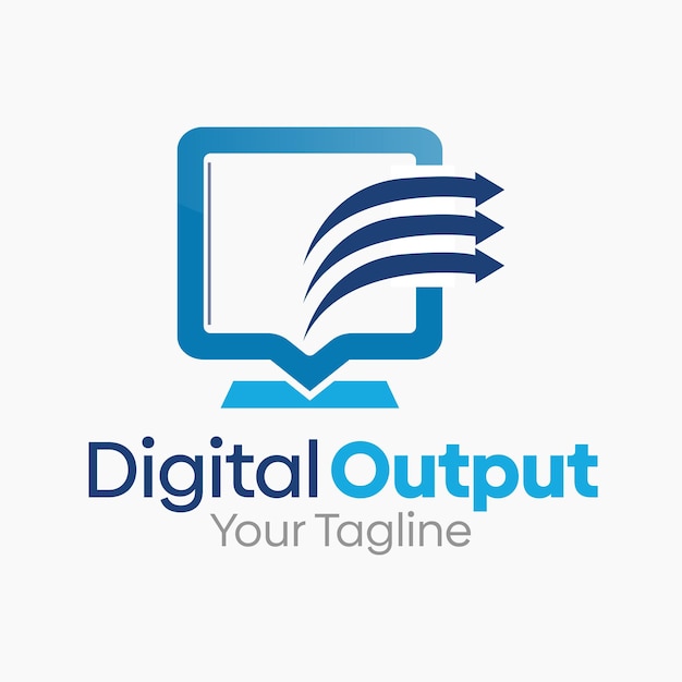 digital output logo design template good for business agency community and organization
