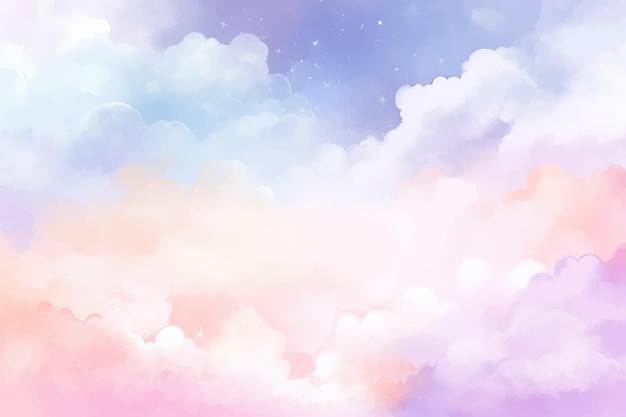 a digital painting of clouds and stars.