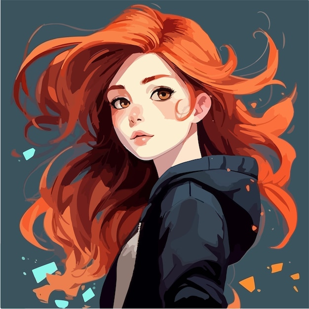 A digital painting of a girl anime style vector illustration