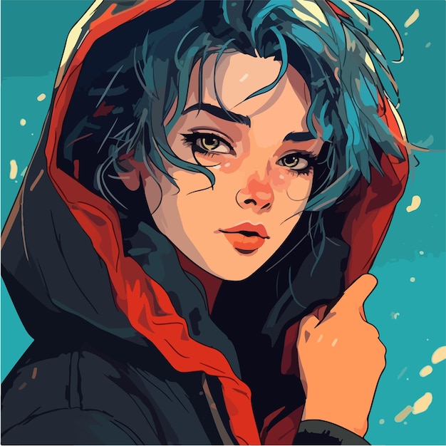 A digital painting of a Girl Anime style Vector illustration