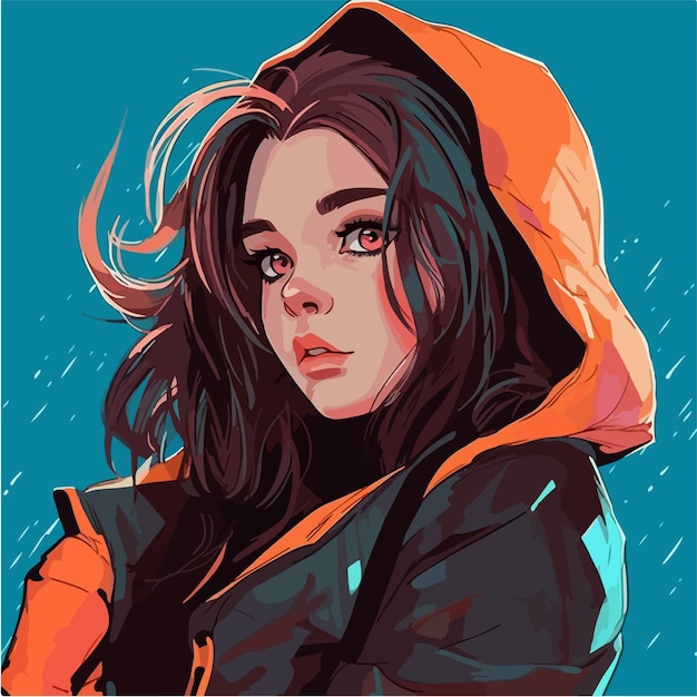 Premium Vector  A digital painting of a girl anime style