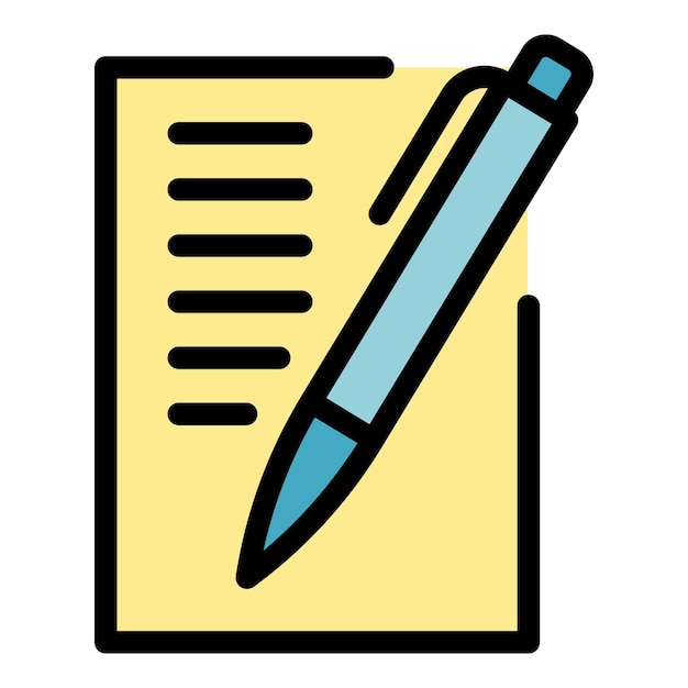Digital pen icon outline vector Tablet stylus Electronic pencil color flat