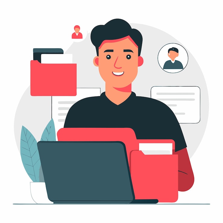 Vector digital personal files concept securely managing your personal data