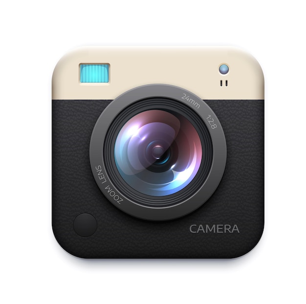Digital photo camera application isolated icon