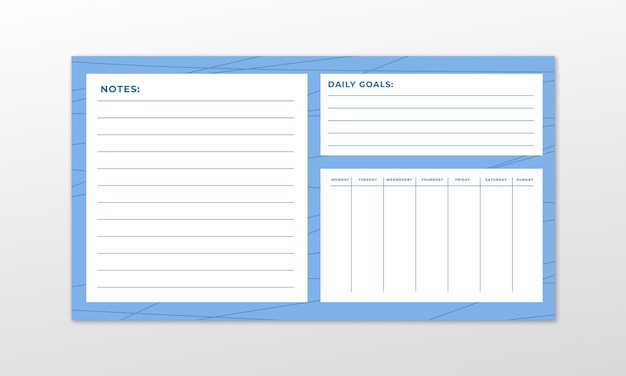 Vector digital planner template for every day