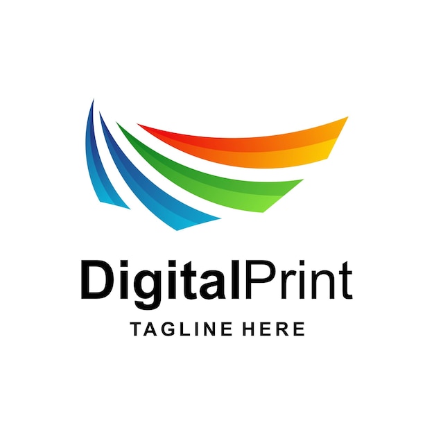 Vector digital print logo design template