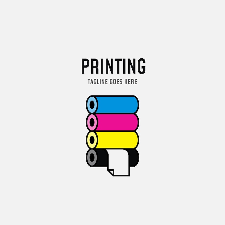 Vector digital print and printing logo design template vector illustration