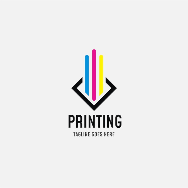 Vector digital print and printing logo design template vector illustration