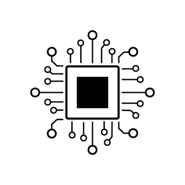 Digital processor chip vector icon Template for your design