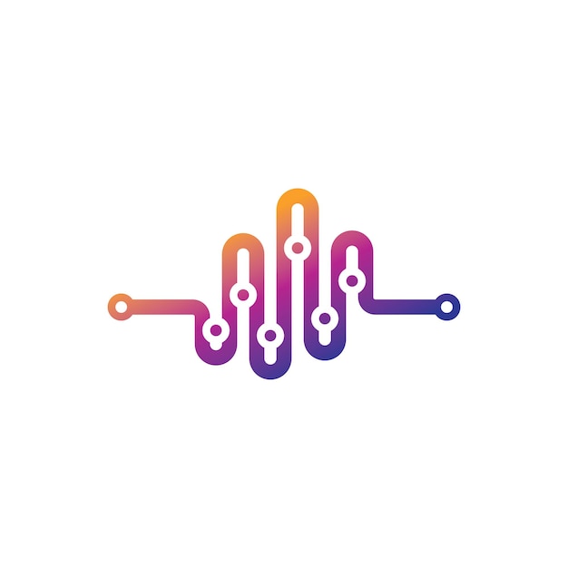 Vector digital pulse logo template design