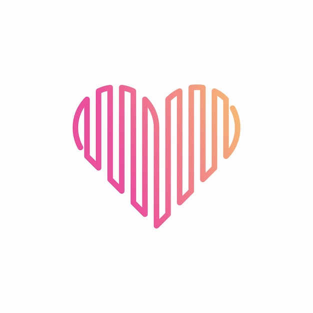 Digital pulse love logo template design