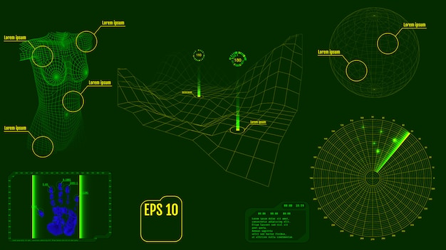 Digital radar with the aims on monitor