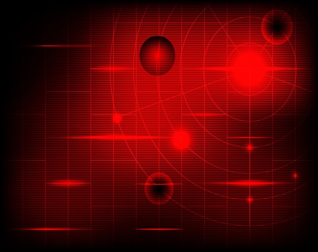 Digital realistic vector radar with targets on monitor in searching Air search