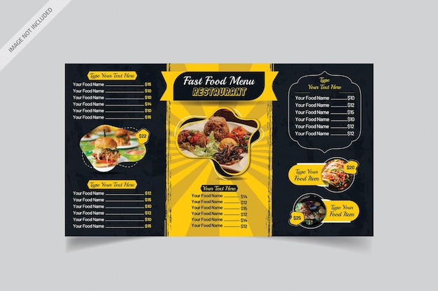 Digital restaurant menu template