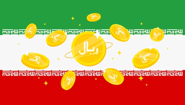 イランの旗の背景にデジタル リアル硬貨中央銀行デジタル通貨 cbdc コンセプト バナーの背景