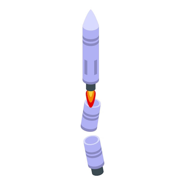 Vector digital rocket icon isometric vector launch startup ship space