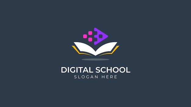 Premium Vector | Digital school logo template