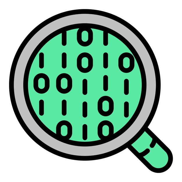 Digital search icon outline vector Computer security Ddos code