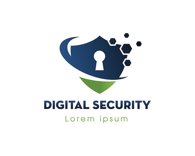 Digital security logo tech logo shield logo