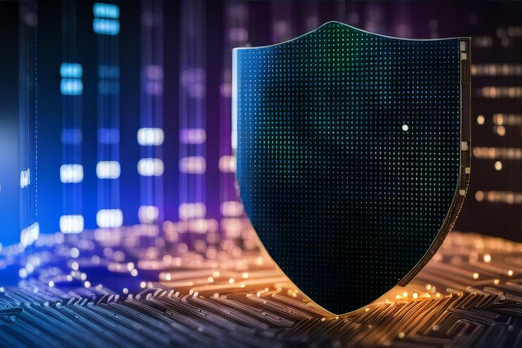 Вектор цифровой защитный щит с двоичной схемой цифровый защитный защитный экран с двоической схемой