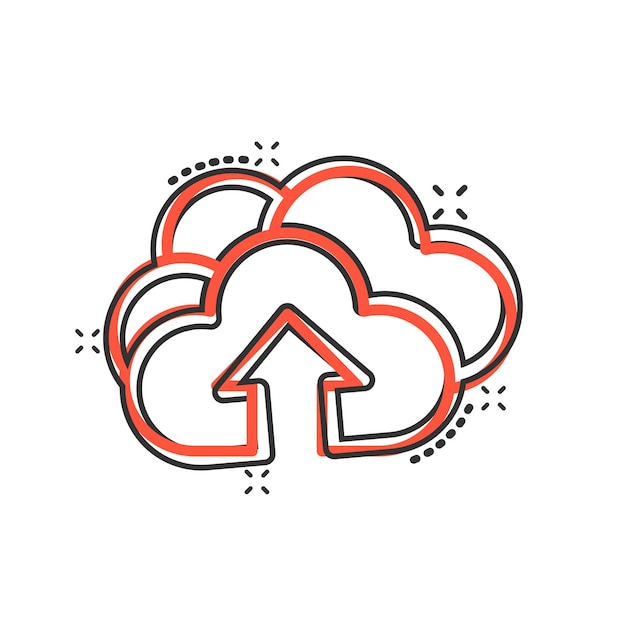 Digital service icon in comic style Network cloud cartoon vector illustration on white isolated background Computer technology splash effect business concept