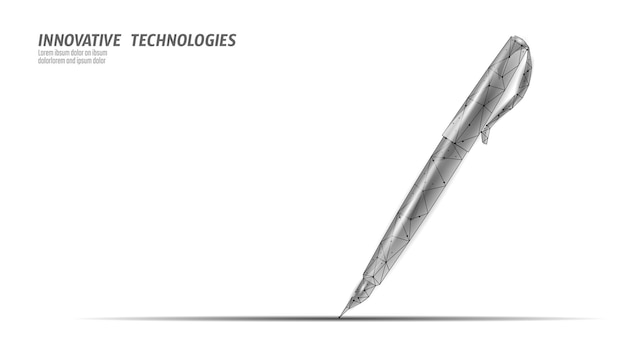 Vector digital signature writing concept sign on tablet touch screen terminal digital pen online internet d