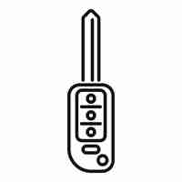 Vector digital smart key icon flat vector security control