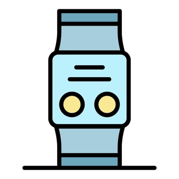 Digital smart watch icon Outline digital smart watch vector icon color flat isolated