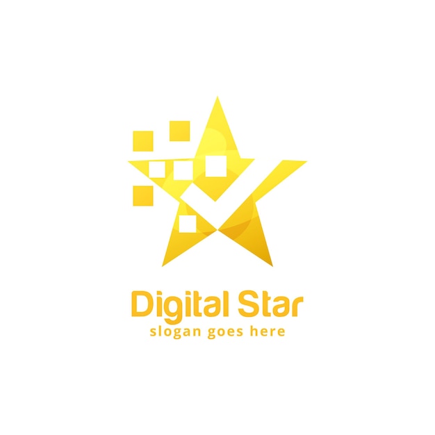 Digital Star logo design template