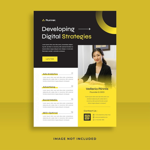 Vector digital strategies business flyer template