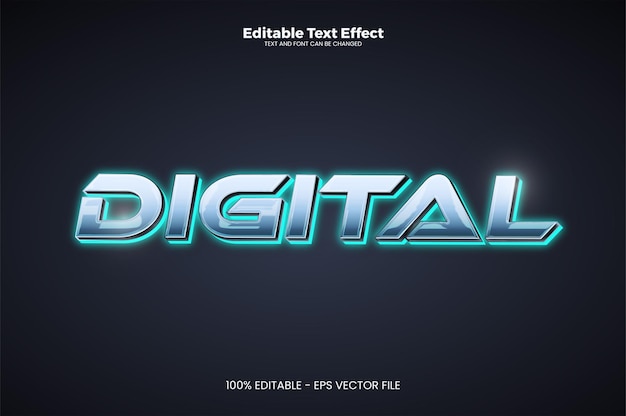 Digital style editable text effect in modern trend style