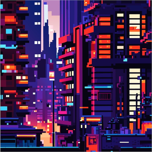 Digital surrealism pixel art cyberpunk realities