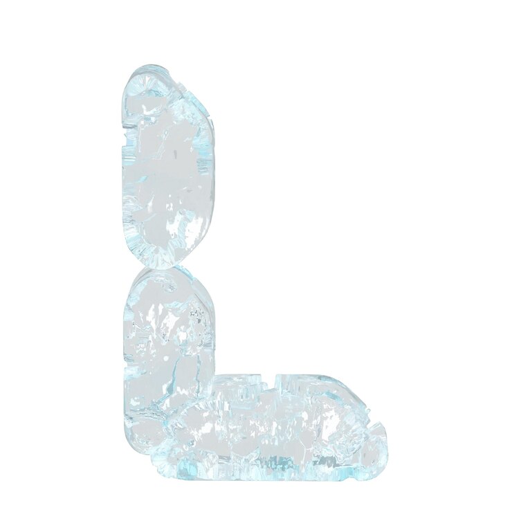 Vector digital symbol made of ice letter l