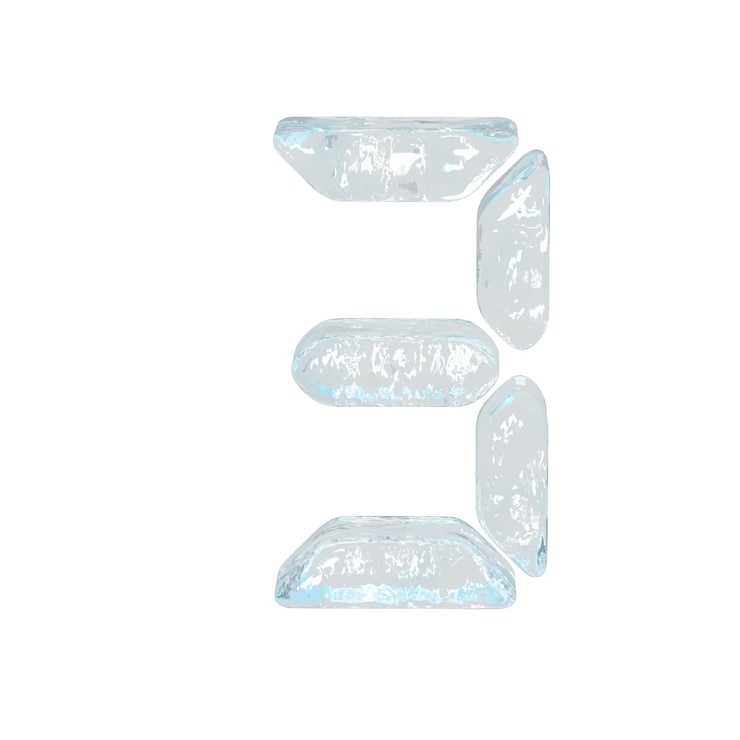 Vector digital symbol made of ice number 3