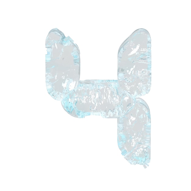 Vector digital symbol made of ice number 4