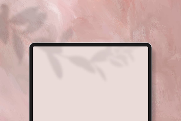 Vector digital tablet mockup on pastel pink background vector