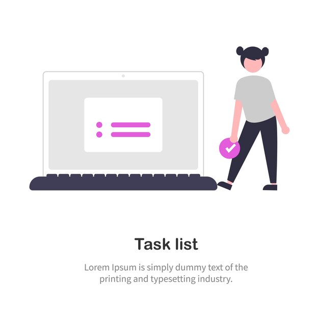 Digital Task List Productivity Concept