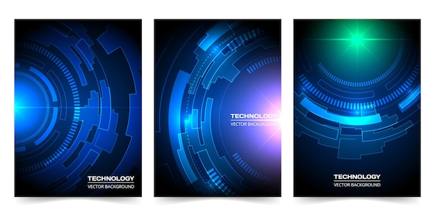 Digital technology abstract background collection