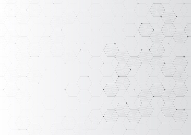 Vector digital technology background abstract hexagons background with black lines and dots