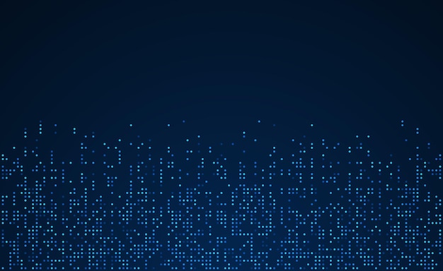 Vector digital technology background digital data dots bllue pattern pixel background