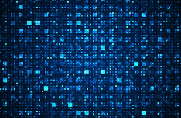 Digital technology background Digital data square blue pattern pixel background