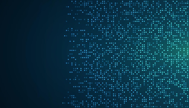Digital technology background Digital data square blue pattern pixel background