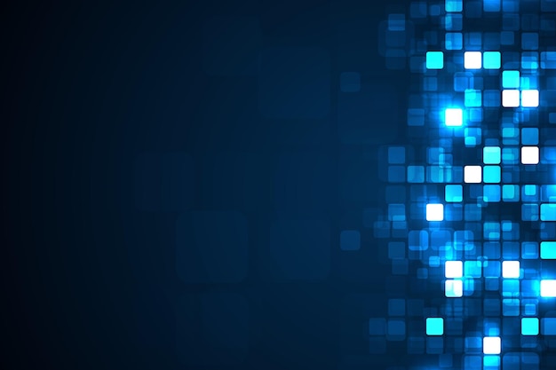 digital technology background digital data square blue pattern pixel background